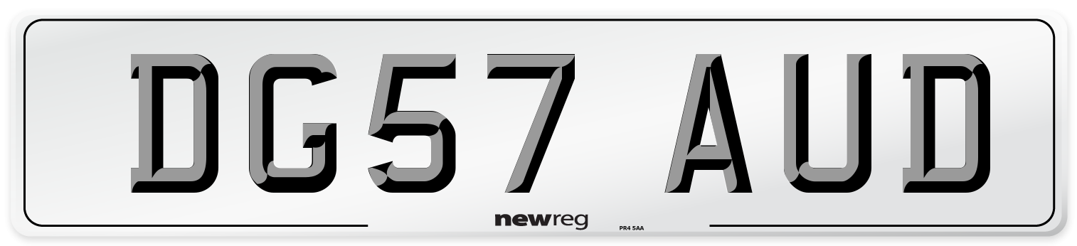 DG57 AUD Number Plate from New Reg